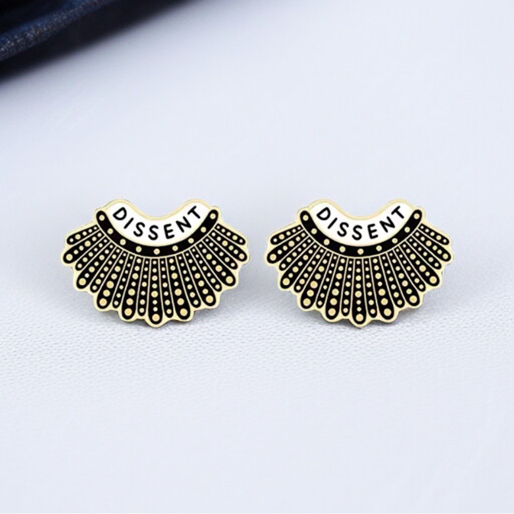 RBG Dissent Stud Earrings Feminist Jewelry NWT